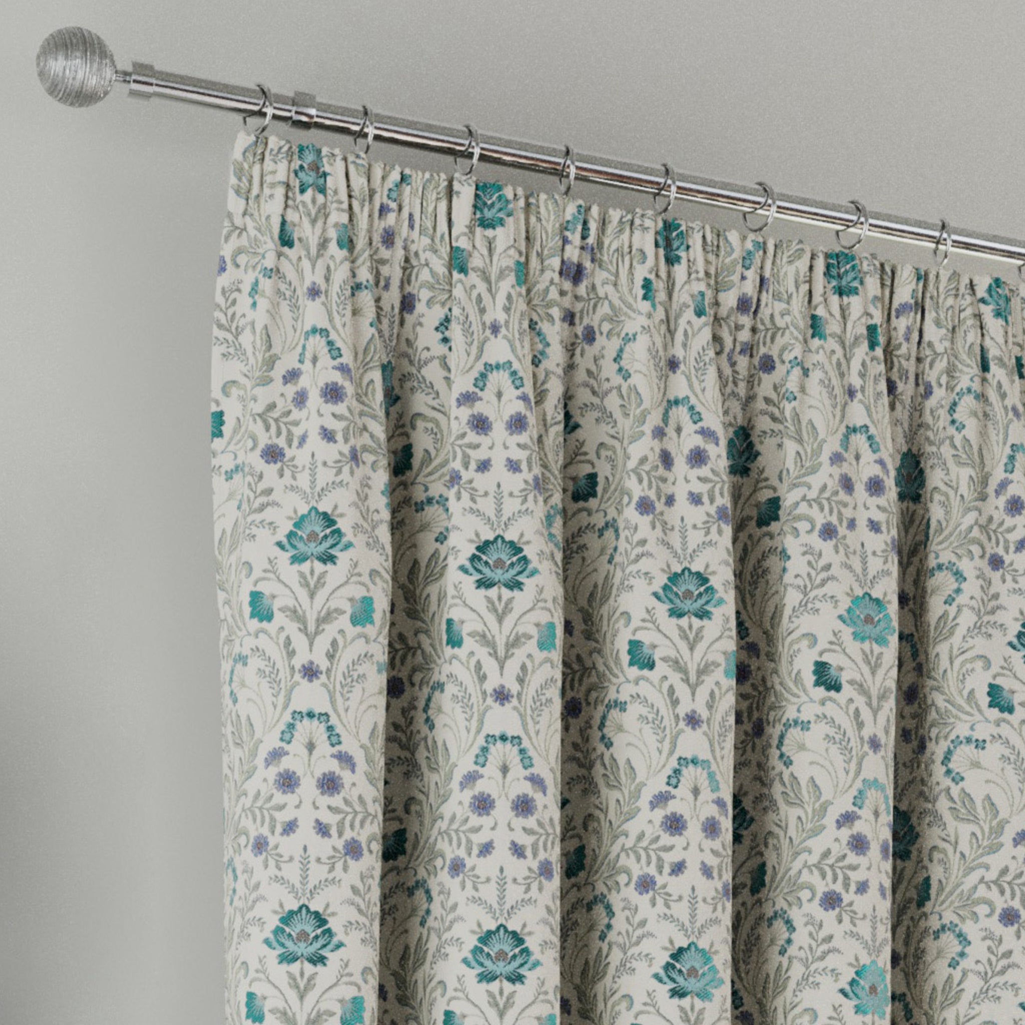 Cotswold Pencil Pleat 100% Blackout Curtains, Blue