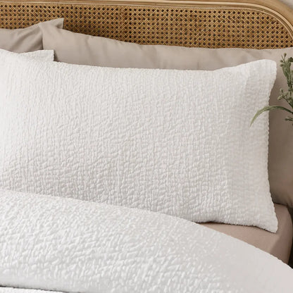 Crinkle Seersucker Duvet Set - White