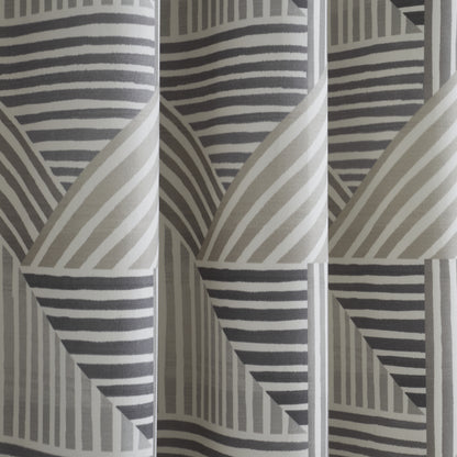Campbell Geometric Ring Top Curtains, Natural SALE