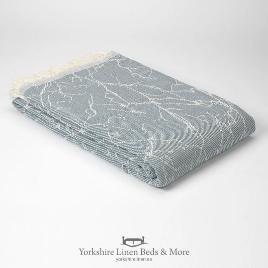 Carrera 100% Recycled Cotton Throws, Duck Egg - Bedspreads & Throws - Yorkshire Linen Beds & More