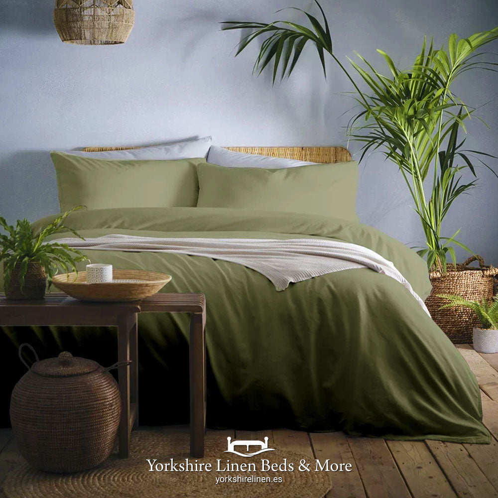 Cassie 100% Cotton Stonewash Duvet Set, Khaki - Duvet Covers and Sets - Yorkshire Linen Beds & More, Mijas Costa, Spain