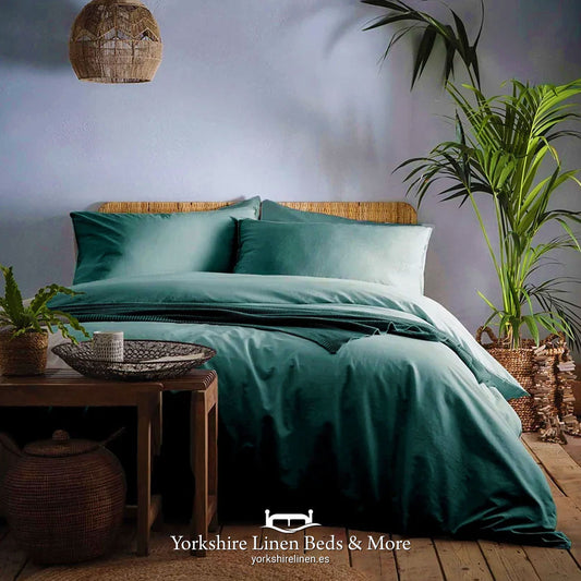 Cassie 100% Cotton Stonewash Duvet Set, Teal - Duvet Covers and Sets - Yorkshire Linen Beds & More, Mijas Costa, Spain