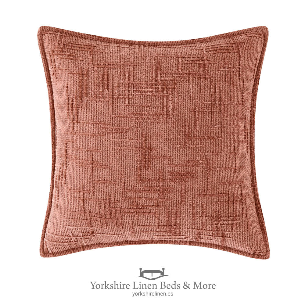 Chenille Tweed Complete Cushion, Pink - Cushions & Cushion Covers - Yorkshire Linen Beds & More, Mijas Costa, Spain