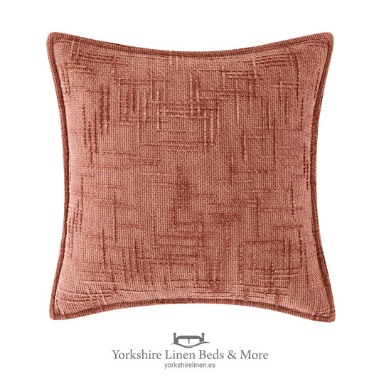 Chenille Tweed Complete Cushion, Pink - Cushions & Cushion Covers - Yorkshire Linen Beds & More, Mijas Costa, Spain