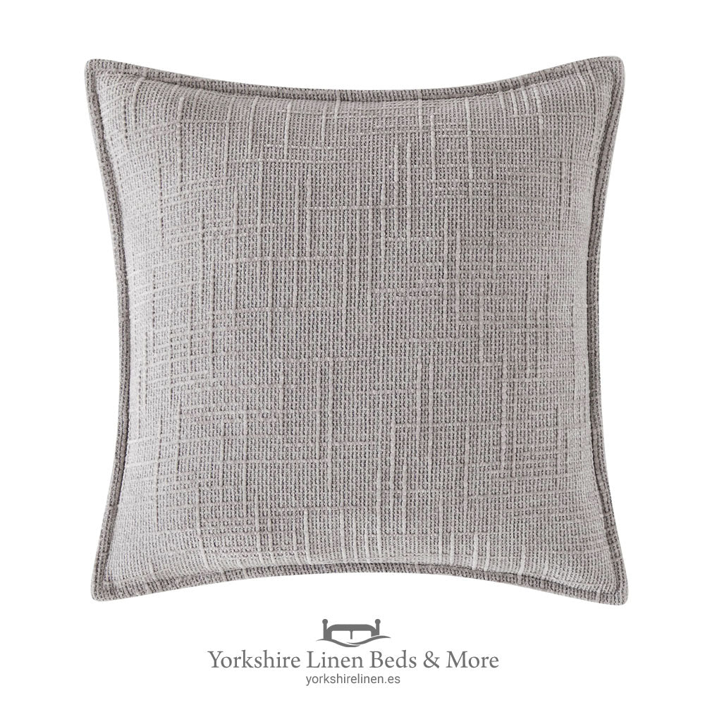 Chenille Tweed Complete Cushion, Silver - Cushions & Cushion Covers - Yorkshire Linen Beds & More, Mijas Costa, Spain
