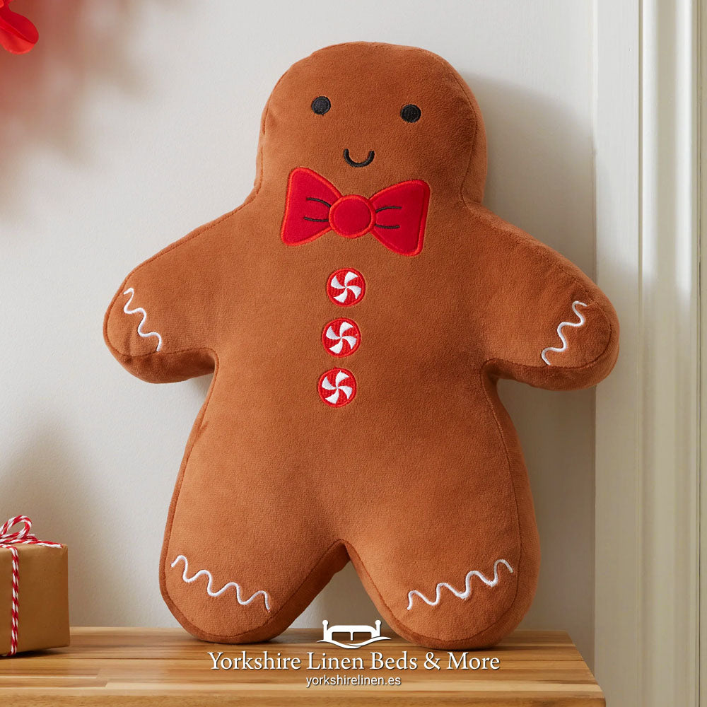 Christmas Gingerbread Man Filled 3D Cushion - Cushions & Cushion Covers - Yorkshire Linen Beds & More, Mijas Costa, Spain