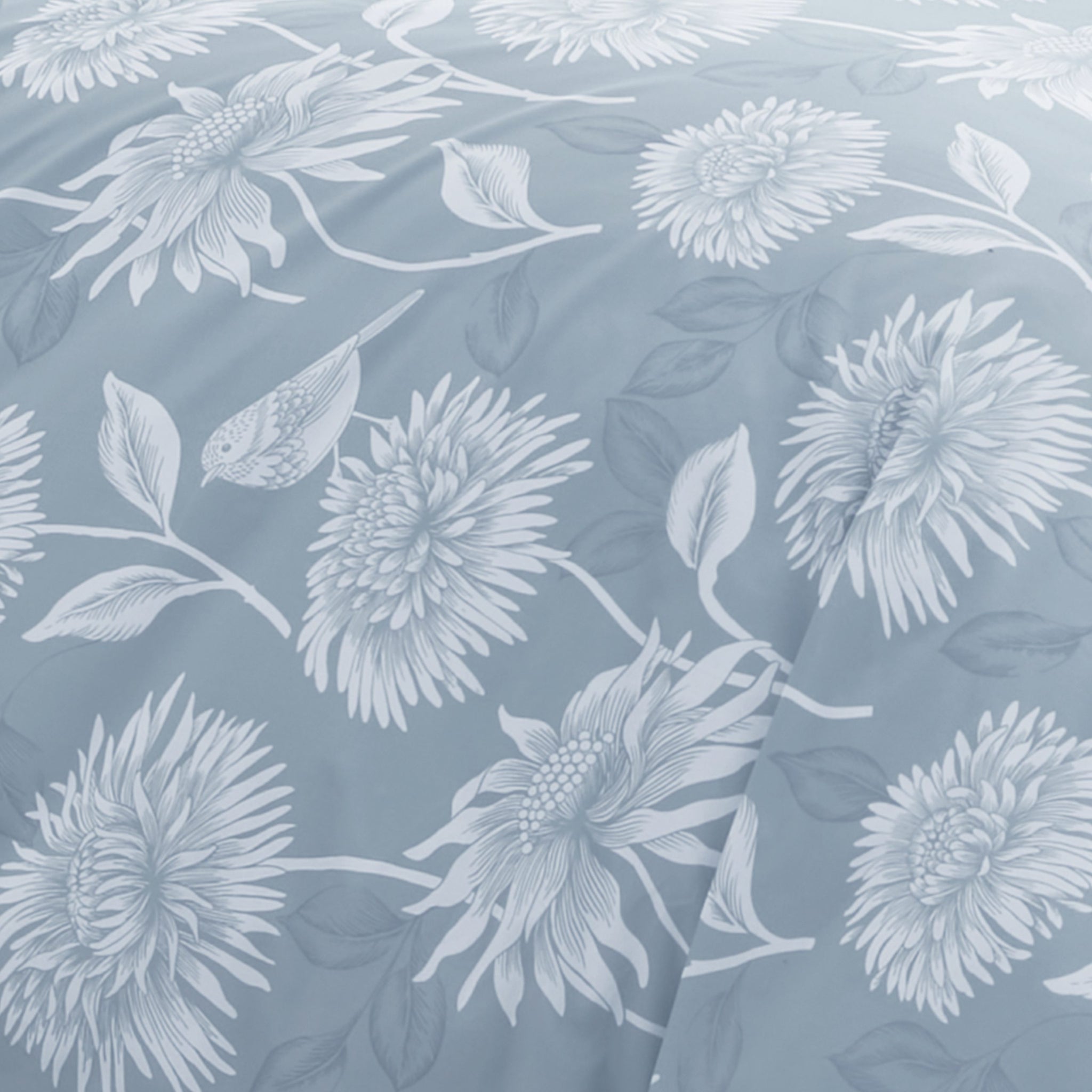 Chrysanthemum Duck Egg Reversible Duvet Set SALE