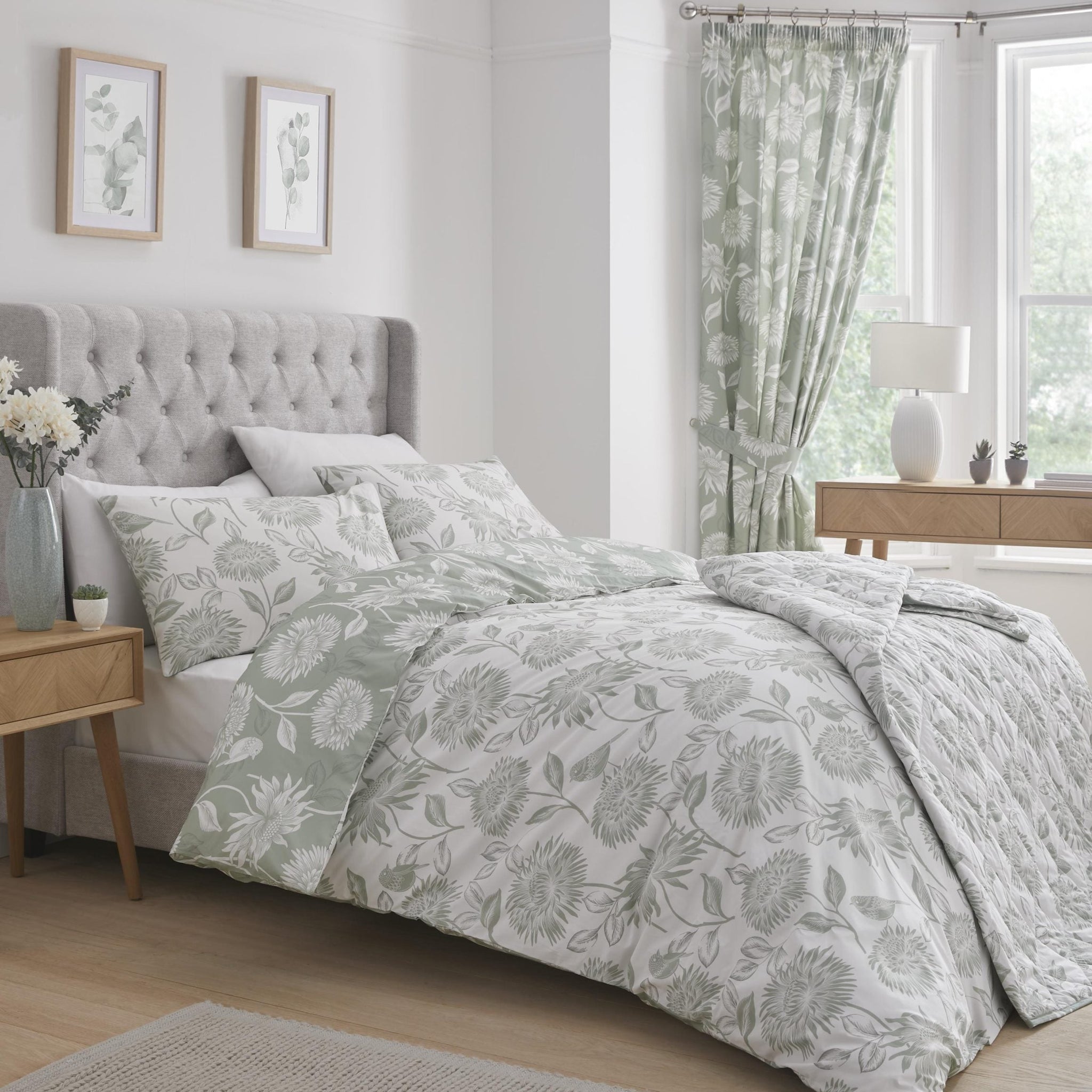 Chrysanthemum Green Reversible Duvet Set SALE!