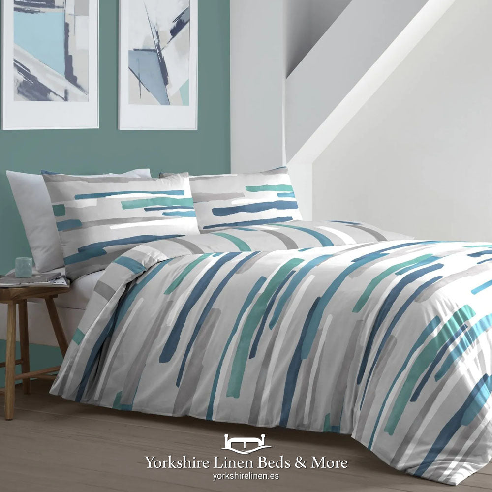Clifton Teal Duvet Set - Duvet Covers & Sets - Yorkshire Linen Beds & More