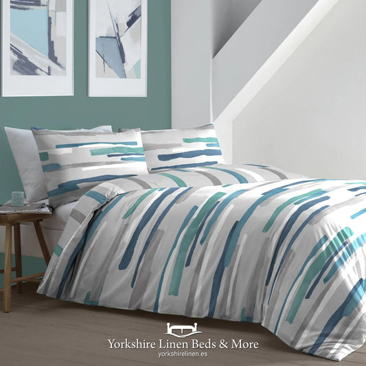 Clifton Teal Duvet Set - Duvet Covers & Sets - Yorkshire Linen Beds & More