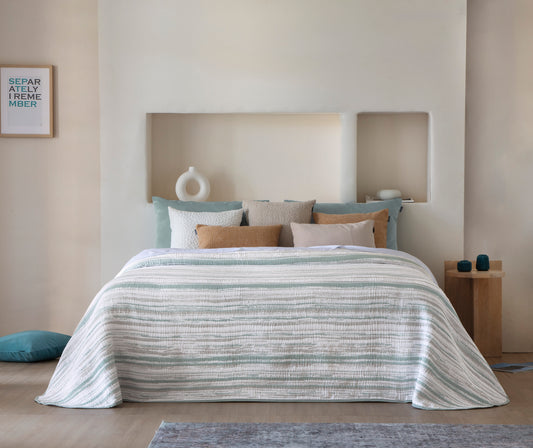 Elliott Jacquard Bedspread - Aqua