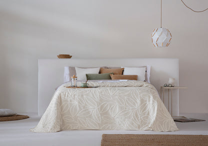 Lorena Jacquard Bedspread- Beige