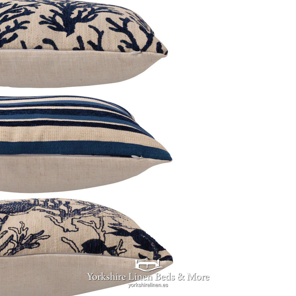 Coral Squares Cushion Range - NAVY