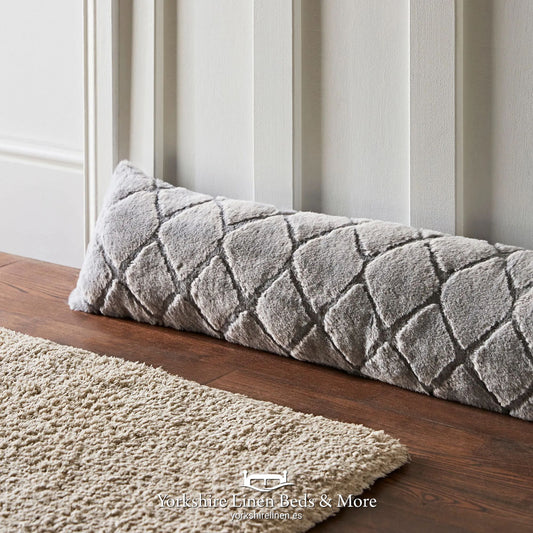 Cosy Diamond Fur Draught Excluder, Silver from Catherine Lansfield - Yorkshire Linen Beds & More
