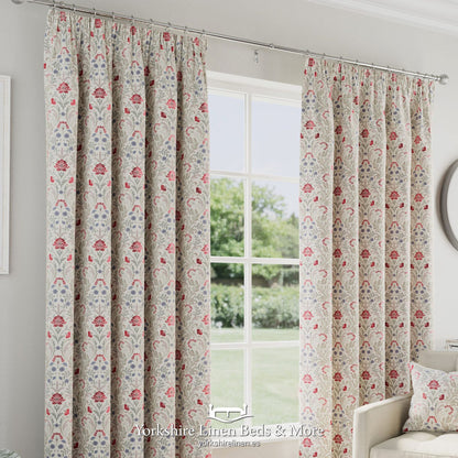 Cotswold Pencil Pleat 100% Blackout Curtains, Red - Curtains & Voiles - Yorkshire Linen Beds & More