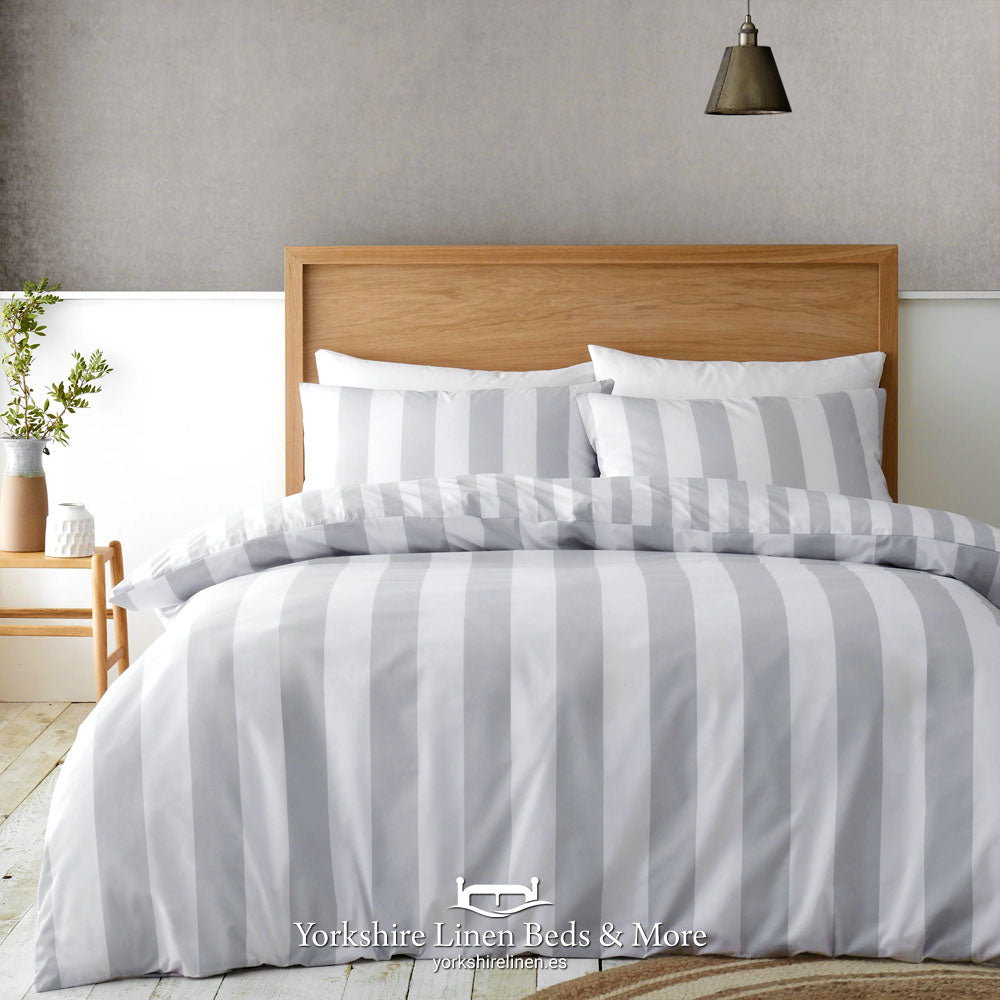 Cove Stripe Duvet Set - Silver