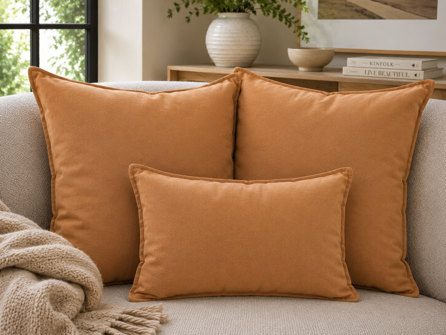 Dalia Linen Blend Filled Cushions, Tumeric 12