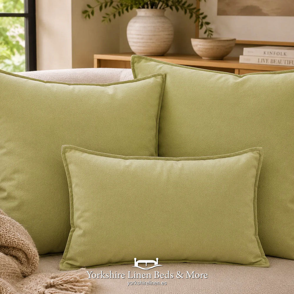 Dalia Linen Blend Filled Cushions, Apple 35 - Cushions & Cushion Covers - Yorkshire Linen Beds & More, Mijas Costa, Spain