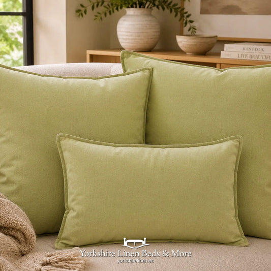 Dalia Linen Blend Filled Cushions, Apple 35 - Cushions & Cushion Covers - Yorkshire Linen Beds & More, Mijas Costa, Spain