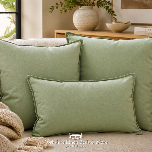 Dalia Linen Blend Filled Cushions, Duck Egg 43