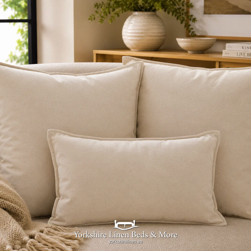 Dalia Linen Blend Filled Cushions, Natual 005 - Cushions & Cushion Covers - Yorkshire Linen Beds & More, Mijas Costa, Spain