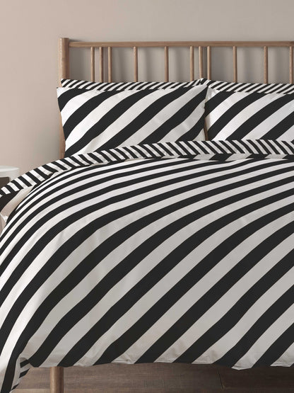 Diagonal Stripe Duvet Set, Monochrome