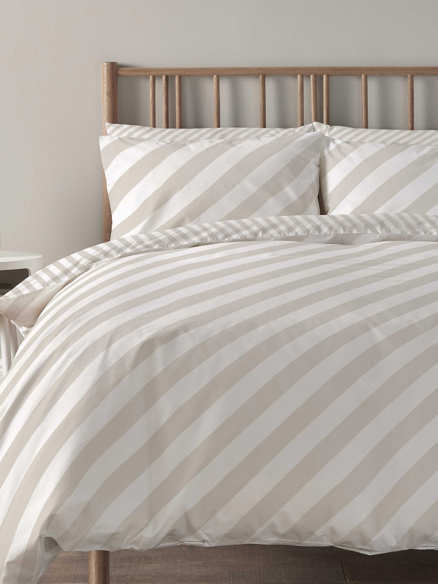 Diagonal Stripe Duvet Set, Natural