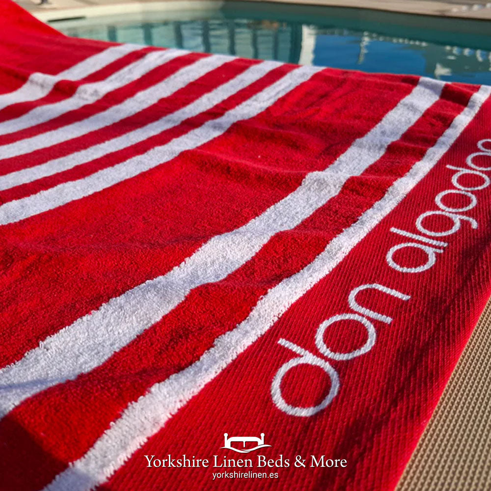 Don Algodon Luxury Beach Towels Red & White