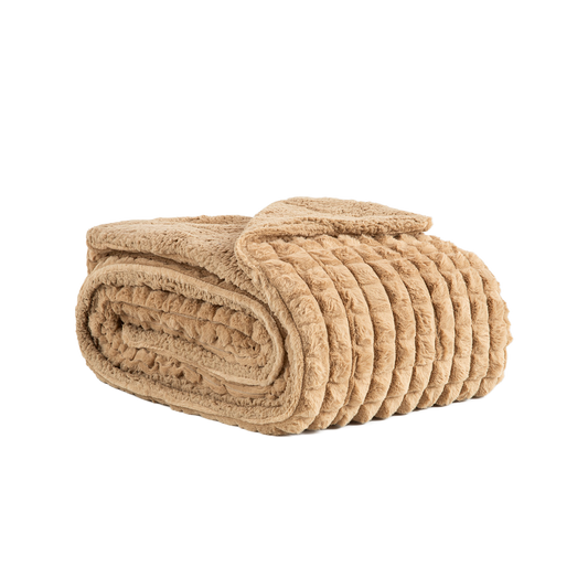 Amber Luxury Sherpa Fur Throw, Beige BEST SELLER !