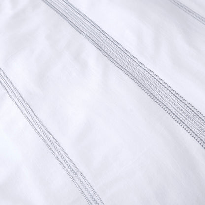 Embroidered Bands 200 Thread Count Cotton Duvet Set FLASH SALE