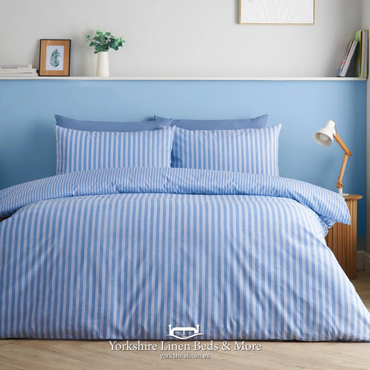 Epic Textured Stripe Duvet Set, Blue - Duvet Covers and Sets - Yorkshire Linen Beds & More, Mijas Costa, Spain