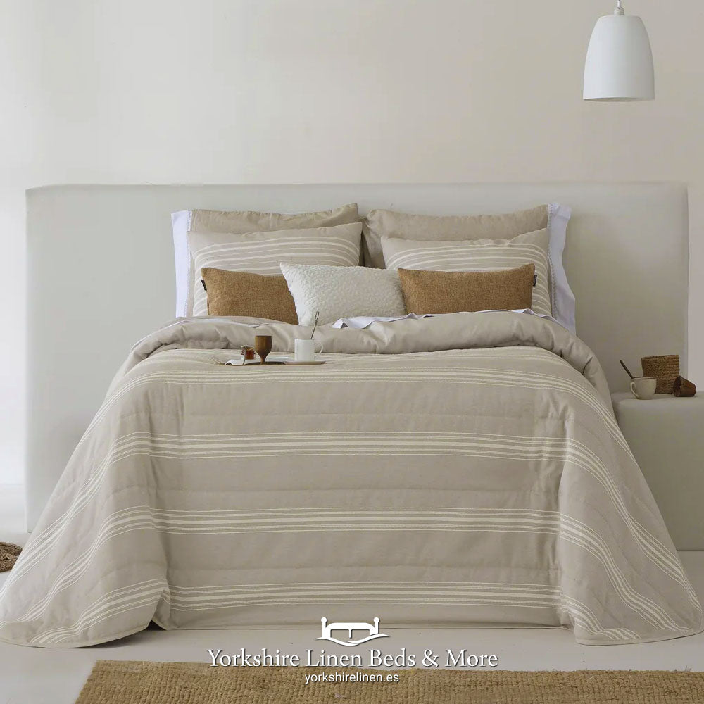 Eternity Lightweight Bedspread, Beige - Bedspreads & Throws - Yorkshire Linen Beds & More, Mijas Costa, Spain