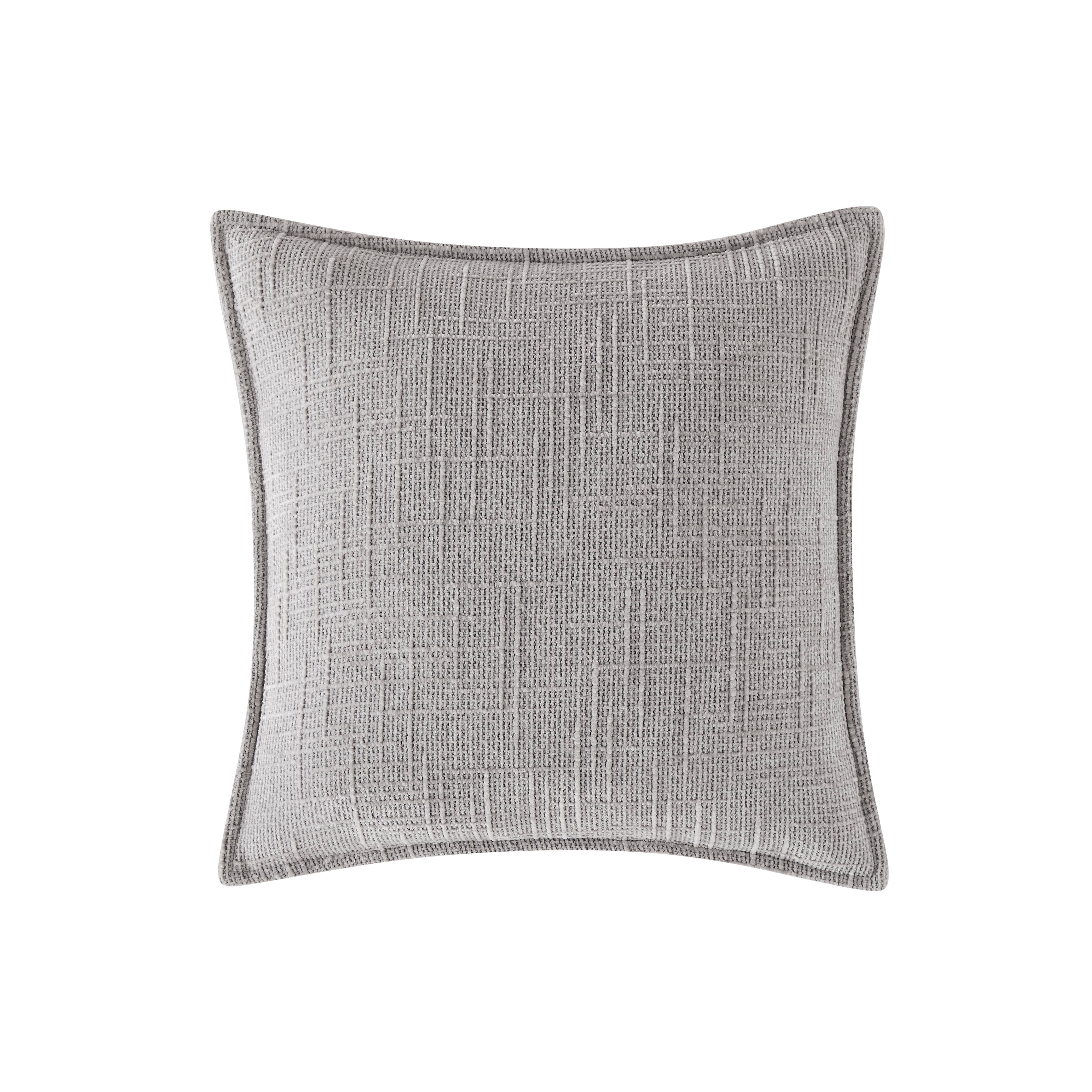Chenille Tweed Complete  Cushion - Silver