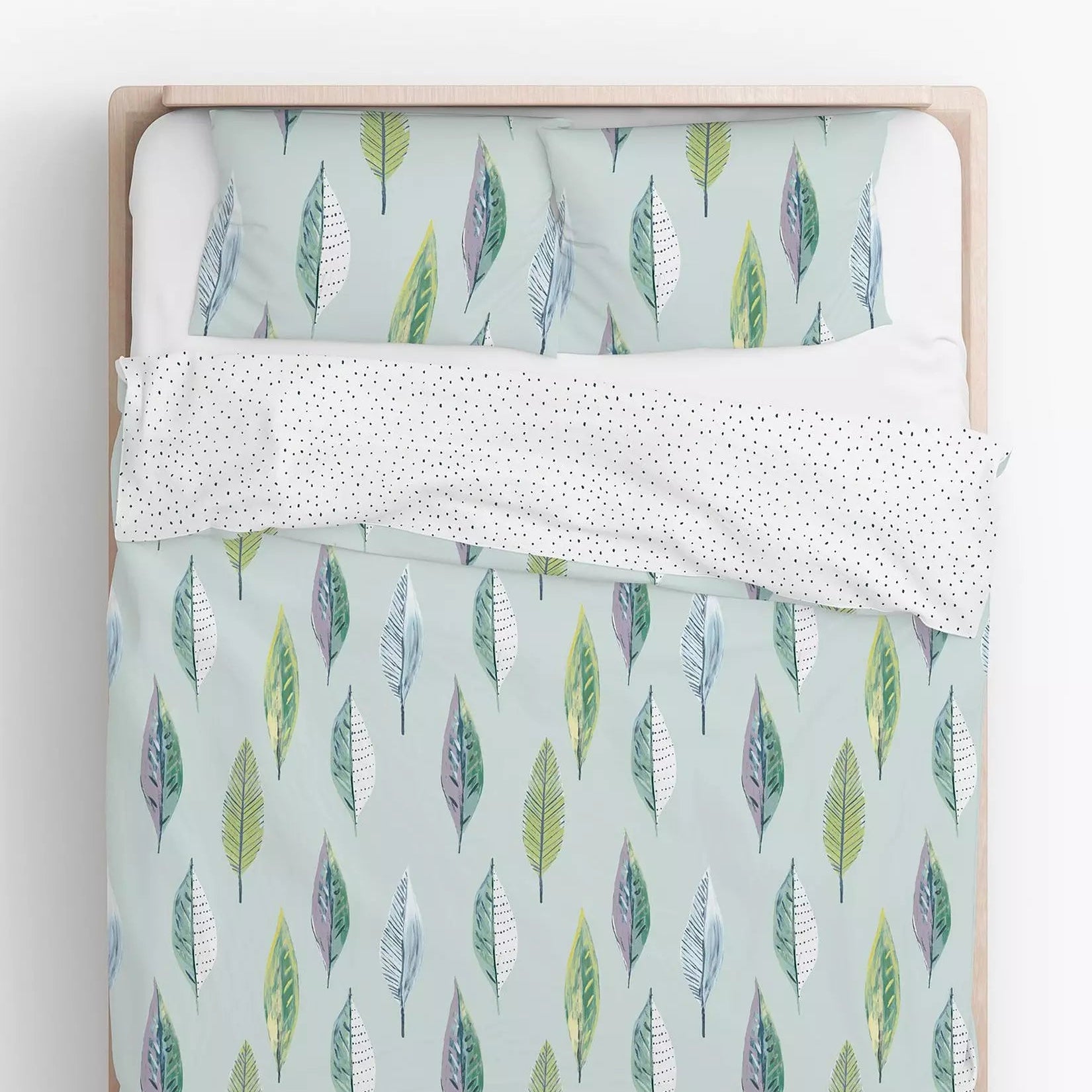 Skandi Leaf Duvet Set, Duck Egg SALE !