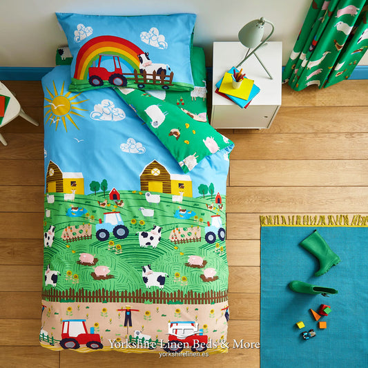 Farmyard Animals Reversible Duvet Sets - Duvet Covers and Sets - Yorkshire Linen Beds & More, Mijas Costa, Spain