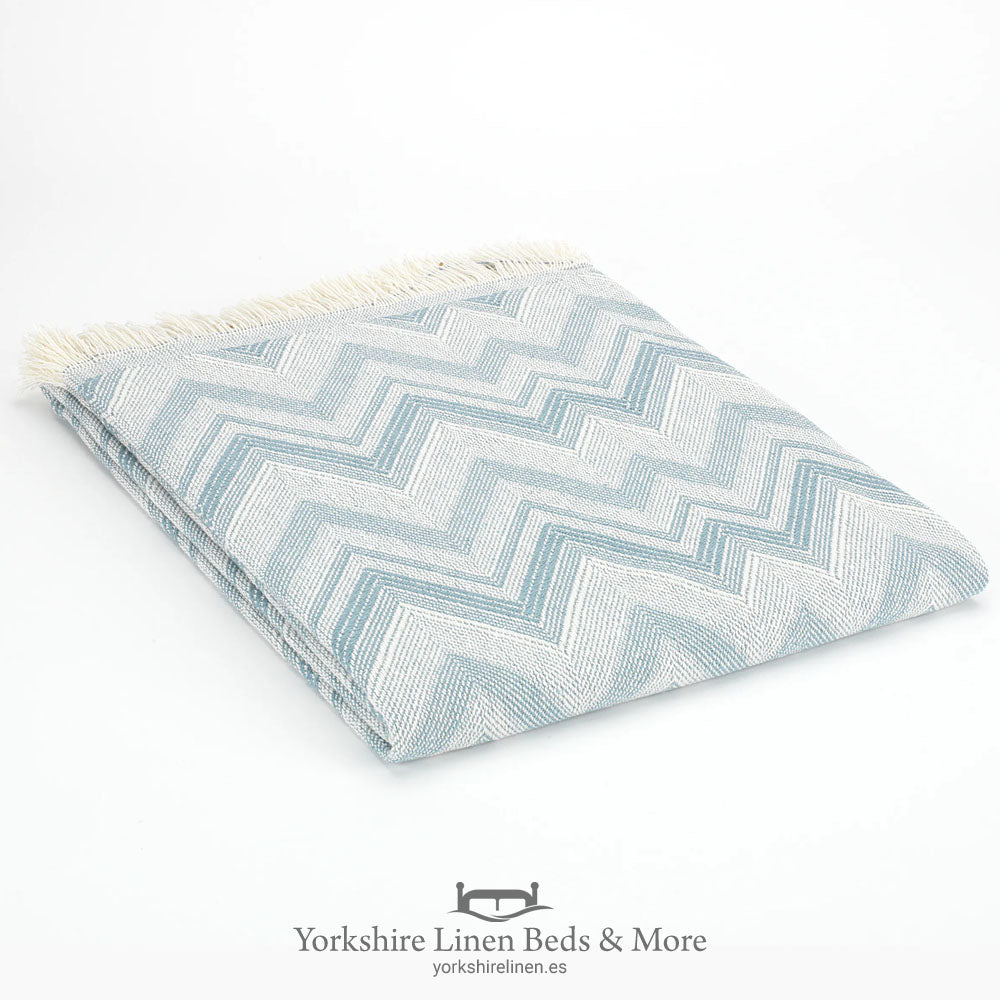 Faz 100% Cotton Multiuse Throw, Aqua - Throws, Blankets & Bedspreads - Yorkshire Linen Beds & More