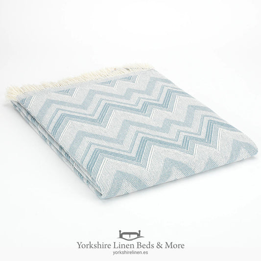Faz 100% Cotton Multiuse Throw, Aqua - Throws, Blankets & Bedspreads - Yorkshire Linen Beds & More