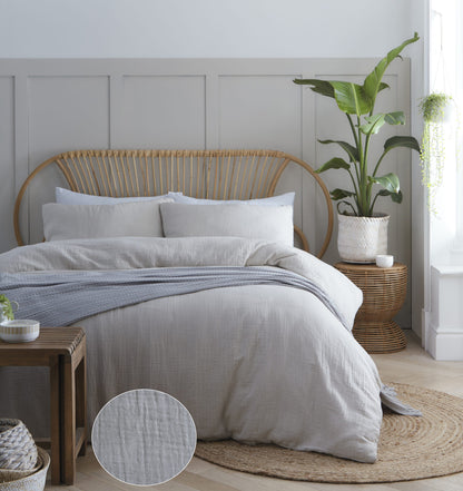 Relax Linen-Look 100% Cotton Duvet Sets, Natural