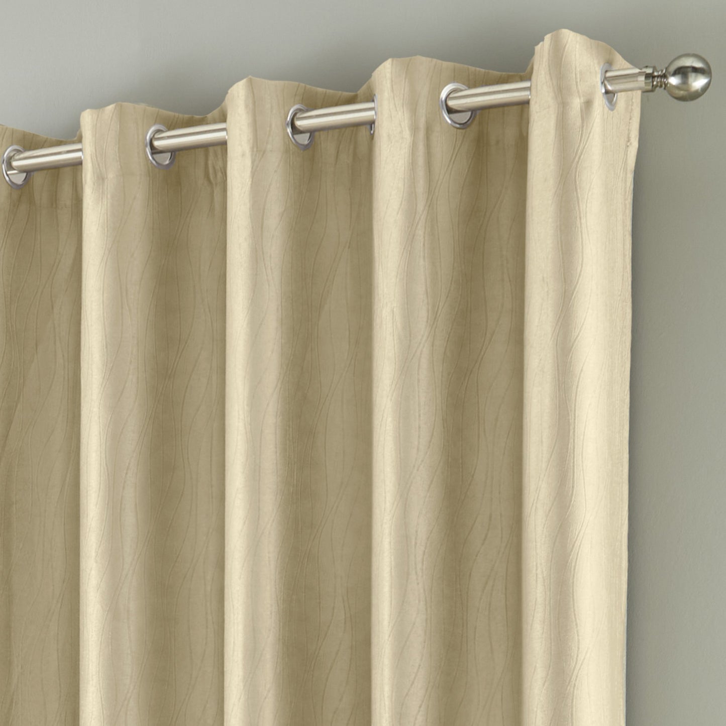Goodyear Thermal Ring Top Block Out Curtains, Cream