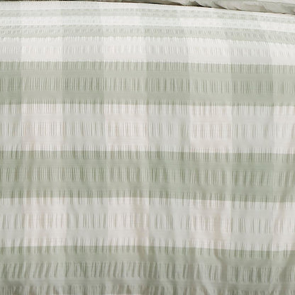 Gingham Check Seersucker Duvet Set, Green.