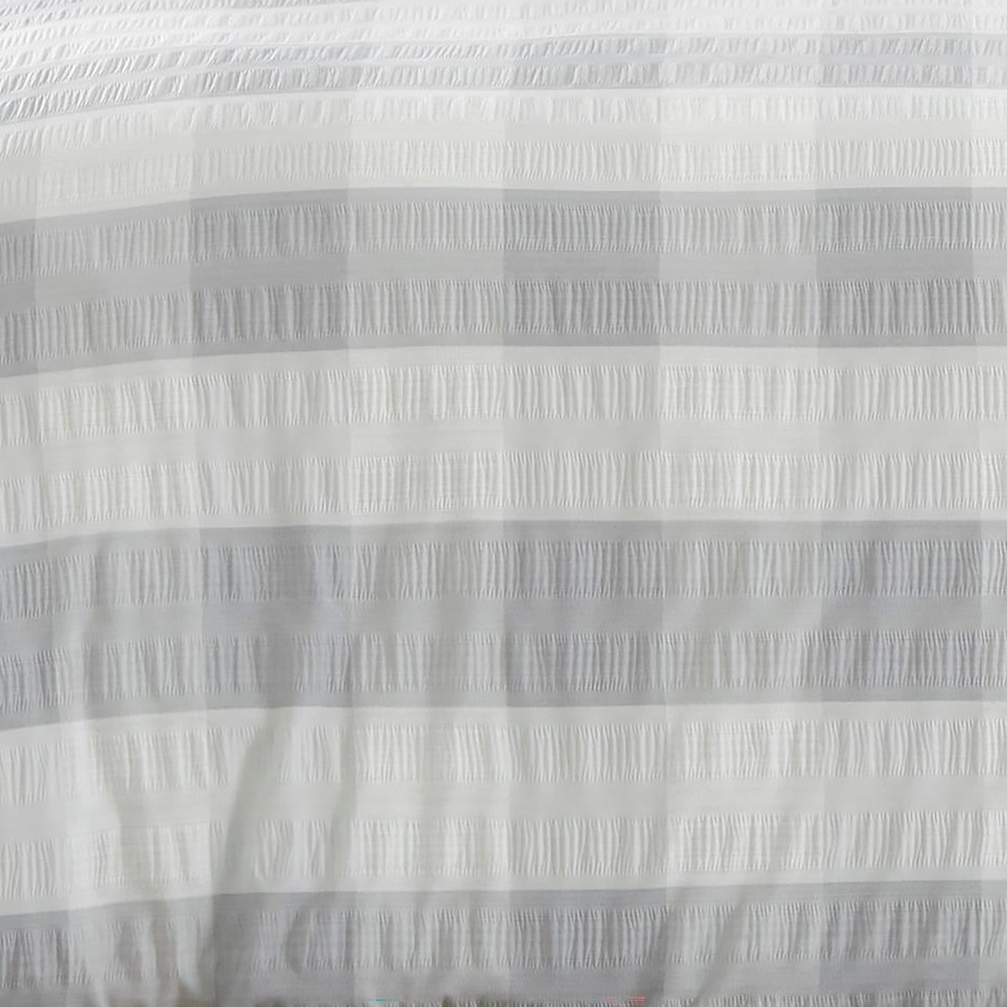 Gingham Check Seersucker Duvet Set, Silver.