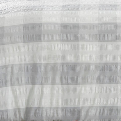 Gingham Check Seersucker Duvet Set, Silver.