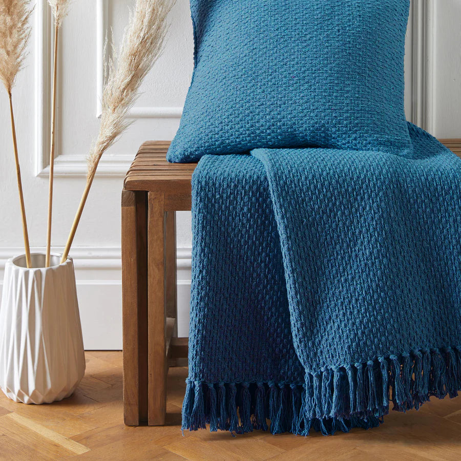 Hayley 100 % Cotton Cushion -Teal