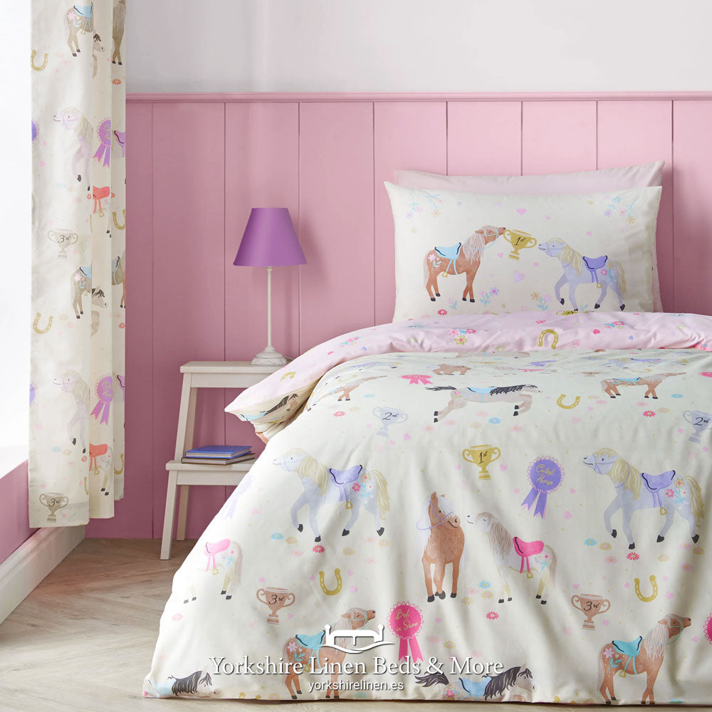 Happy Horses Reversible Duvet Set - Duvet Covers and Sets - Yorkshire Linen Beds & More, Mijas Costa, Spain