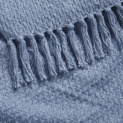 Hayley 100 % Cotton Throw - Light Blue