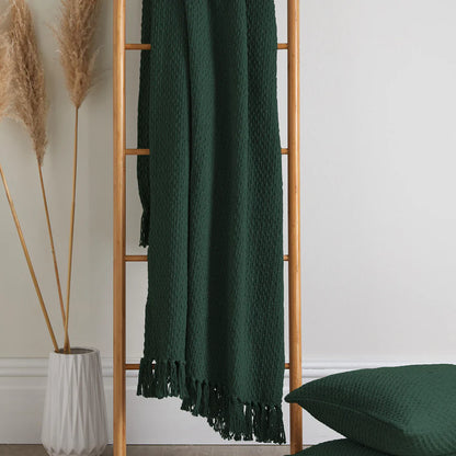 Hayley 100 % Cotton Throw - Green