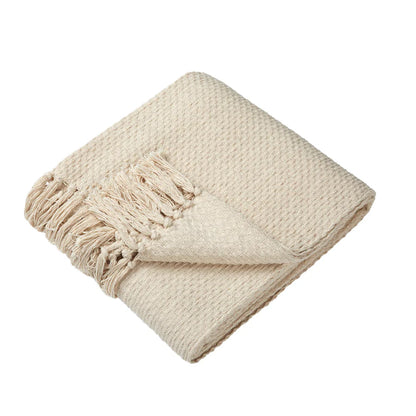 Hayley 100 % Cotton Throw -Cream