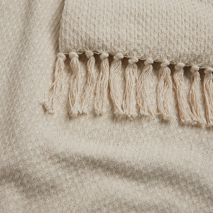 Hayley 100 % Cotton Throw -Cream