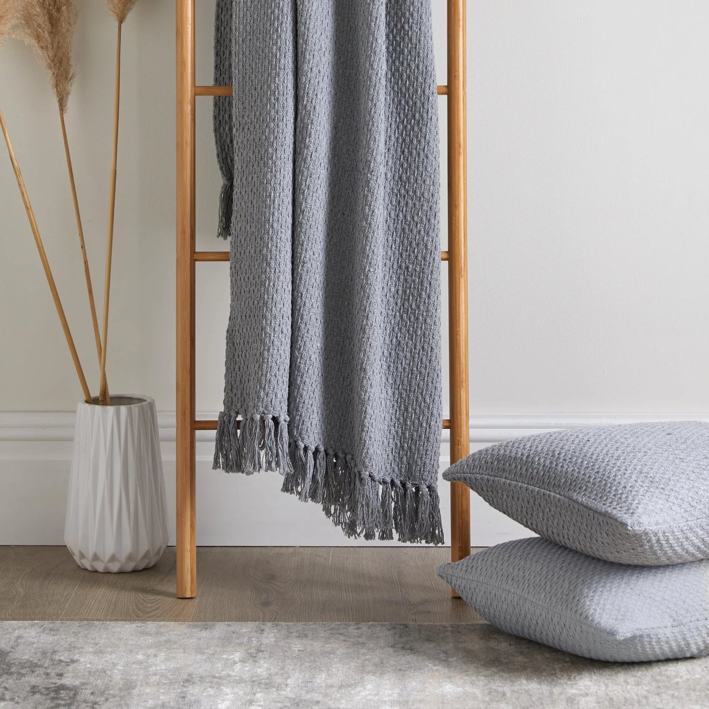 Hayley 100 % Cotton Cushion - Grey