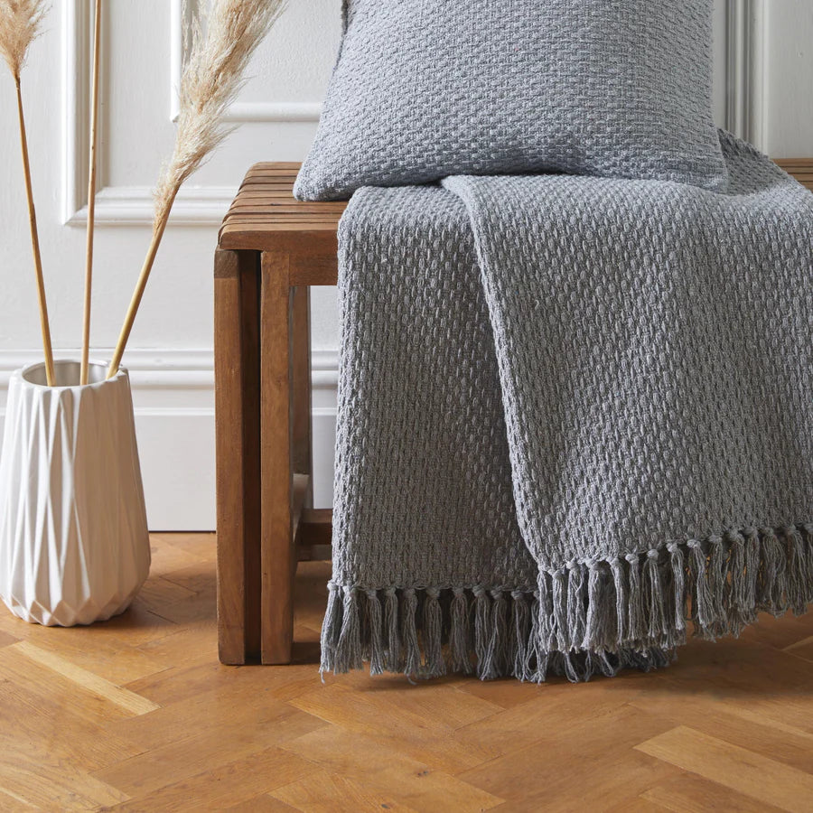 Hayley 100 % Cotton Cushion - Grey